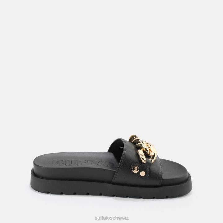 Buffalo Eve Ketten-Plateausandalen vegan 846Z699 Schwarz|Folien