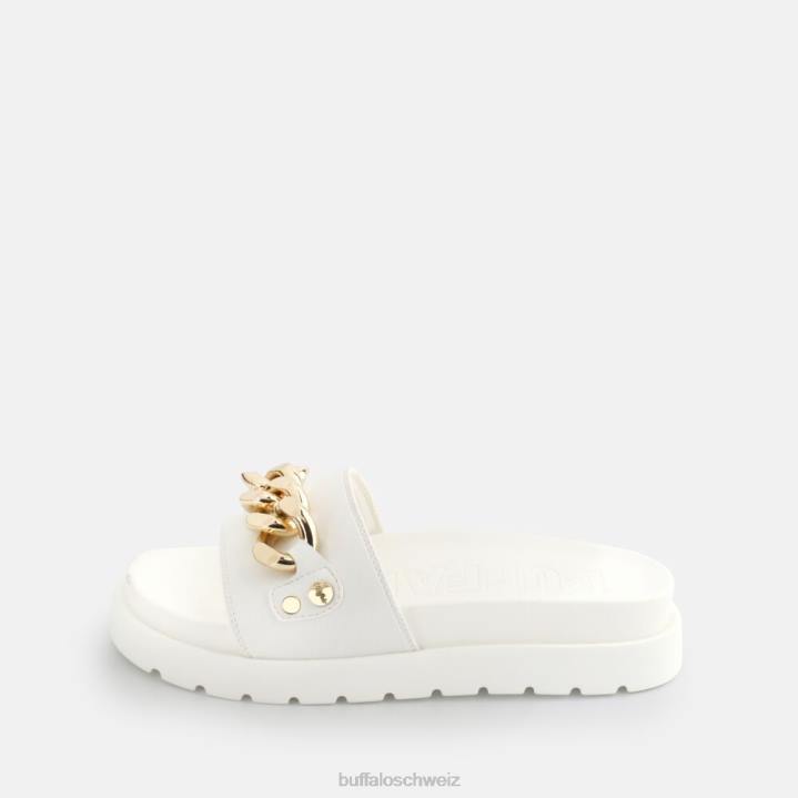Buffalo Eve Ketten-Plateausandalen vegan 846Z853 Weiss|Folien