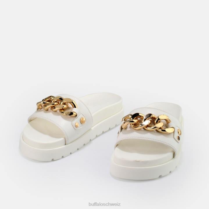 Buffalo Eve Ketten-Plateausandalen vegan 846Z853 Weiss|Folien