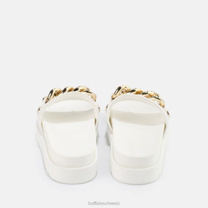 Buffalo Eve Ketten-Plateausandalen vegan 846Z853 Weiss|Folien