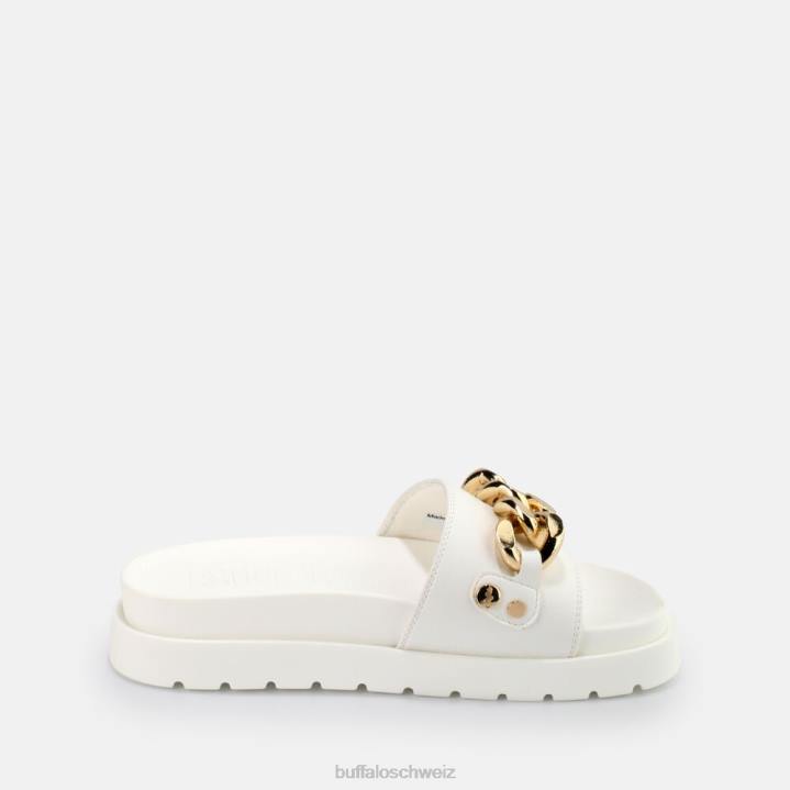 Buffalo Eve Ketten-Plateausandalen vegan 846Z853 Weiss|Folien