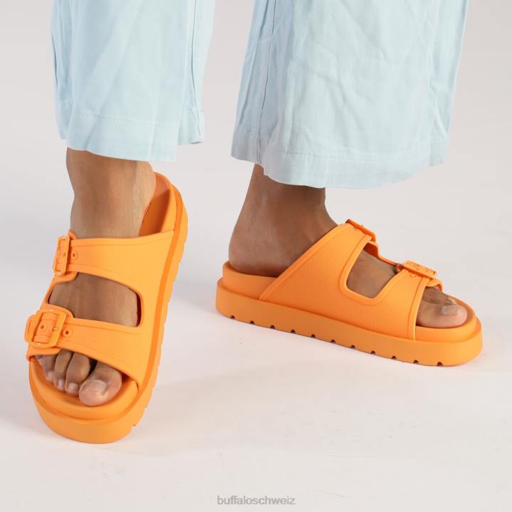 Buffalo Eve Sol Plateau-Slide vegan 846Z574 orange|Folien