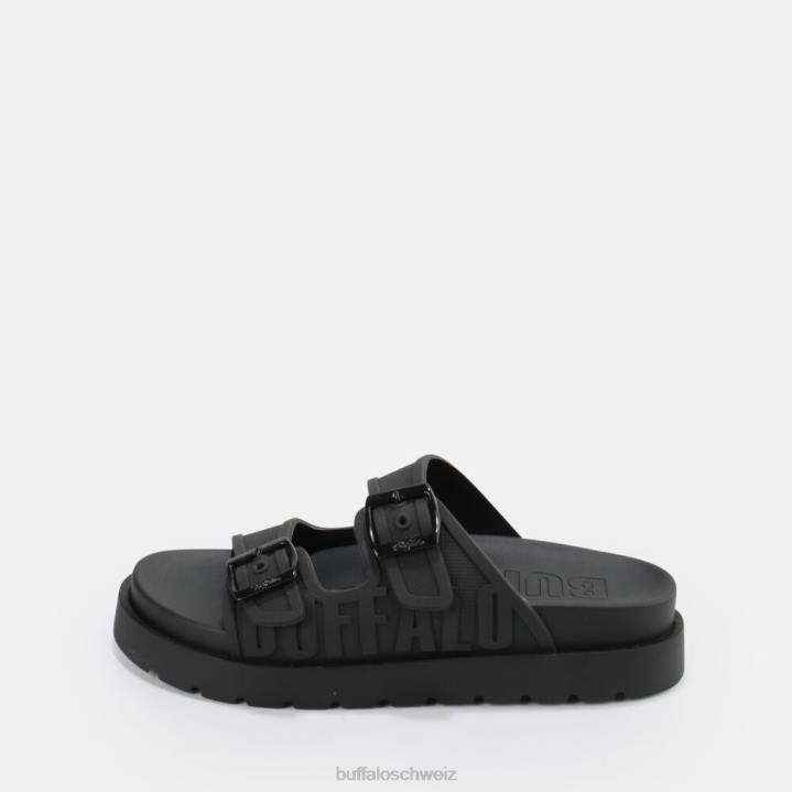 Buffalo Eve Sol Plateausandalen vegan 846Z248 Schwarz|Folien