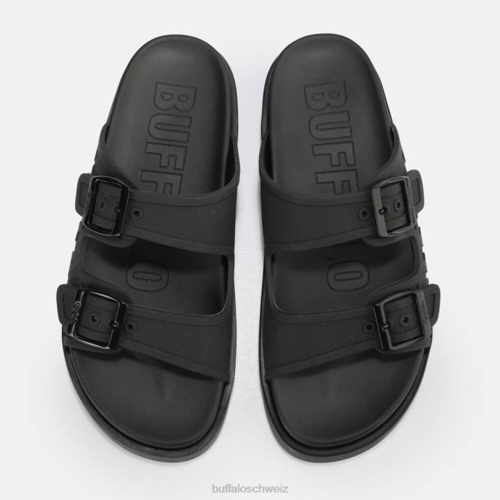 Buffalo Eve Sol Plateausandalen vegan 846Z248 Schwarz|Folien