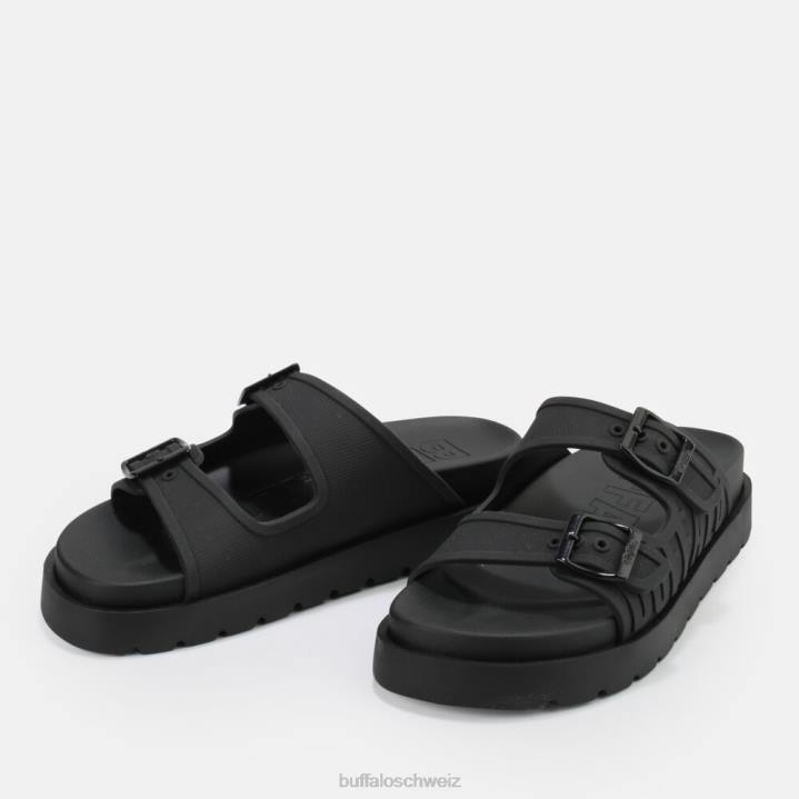 Buffalo Eve Sol Plateausandalen vegan 846Z248 Schwarz|Folien