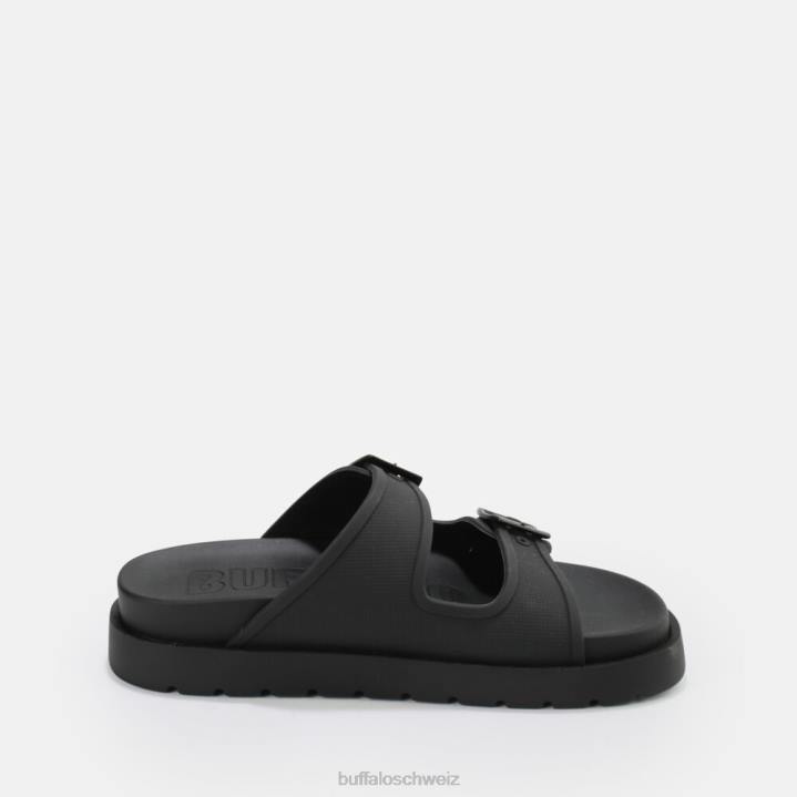 Buffalo Eve Sol Plateausandalen vegan 846Z248 Schwarz|Folien
