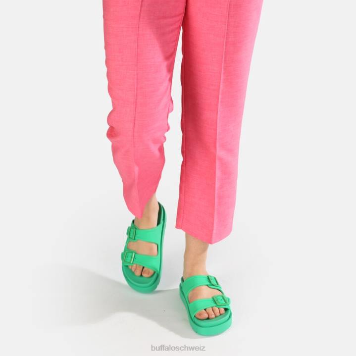 Buffalo Eve Sol Plateausandalen vegan 846Z460 Grün|Folien