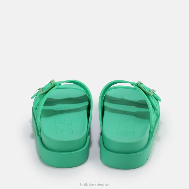 Buffalo Eve Sol Plateausandalen vegan 846Z460 Grün|Folien