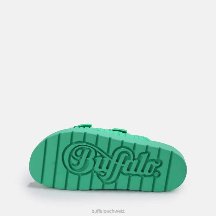 Buffalo Eve Sol Plateausandalen vegan 846Z460 Grün|Folien