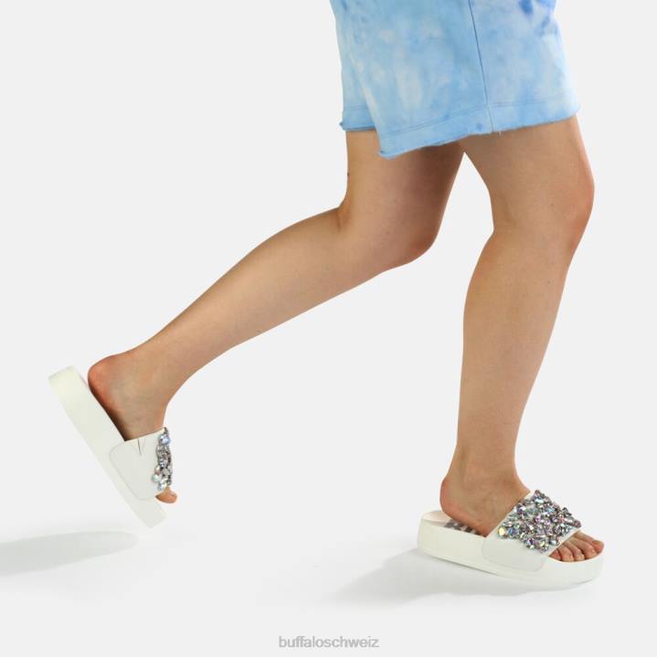 Buffalo Fabia Slide vegan 846Z146 Weiss|Folien