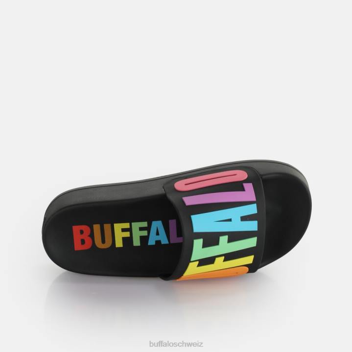 Buffalo Lake Bold Plateau-Slide vegan 846Z193 Schwarz|Folien