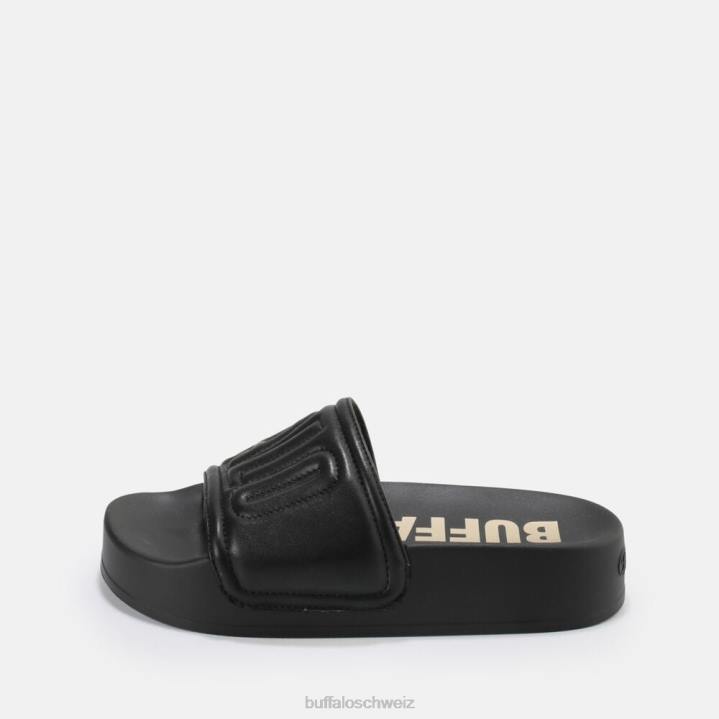 Buffalo Lake Quilt Plateausandalen vegan 846Z796 Schwarz|Folien