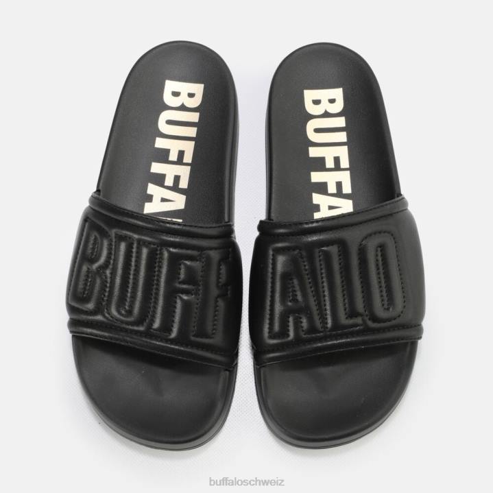 Buffalo Lake Quilt Plateausandalen vegan 846Z796 Schwarz|Folien