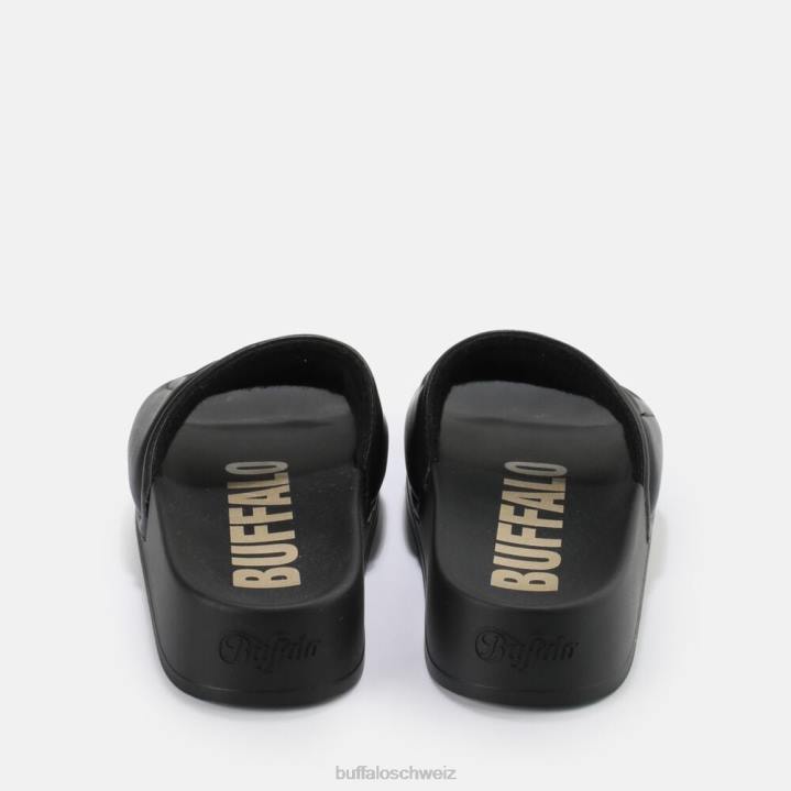 Buffalo Lake Quilt Plateausandalen vegan 846Z796 Schwarz|Folien