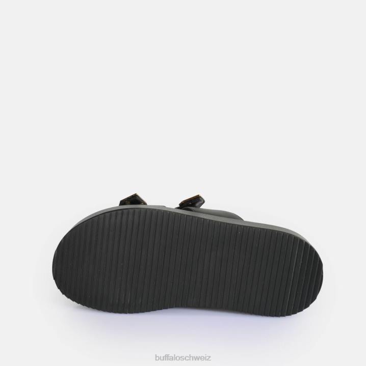 Buffalo Noa Ari Plateausandalen vegan 846Z18 Schwarz|Folien
