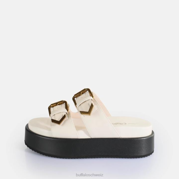 Buffalo Noa Ari Plateausandalen vegan 846Z19 Creme|Folien