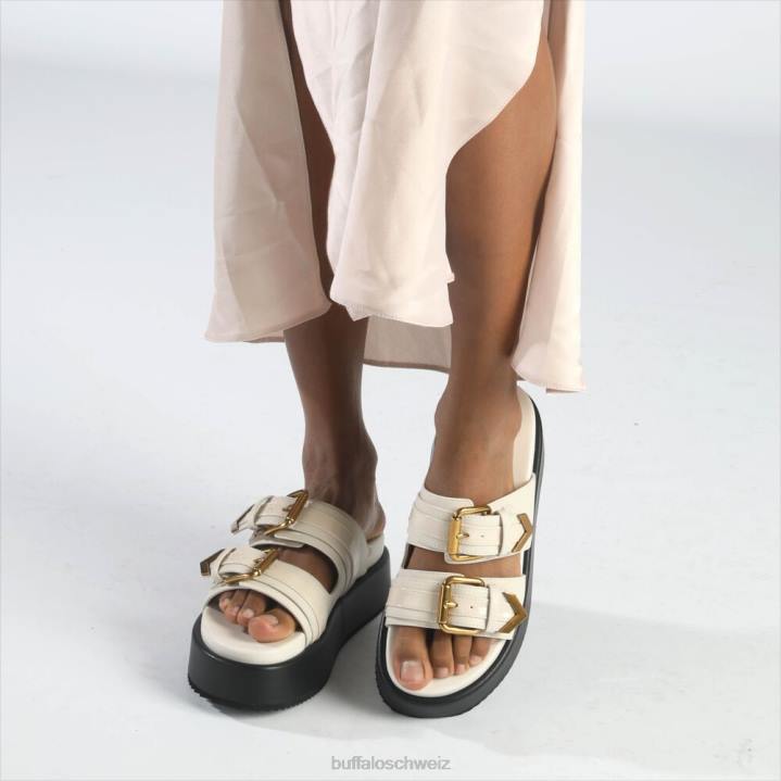 Buffalo Noa Ari Plateausandalen vegan 846Z19 Creme|Folien