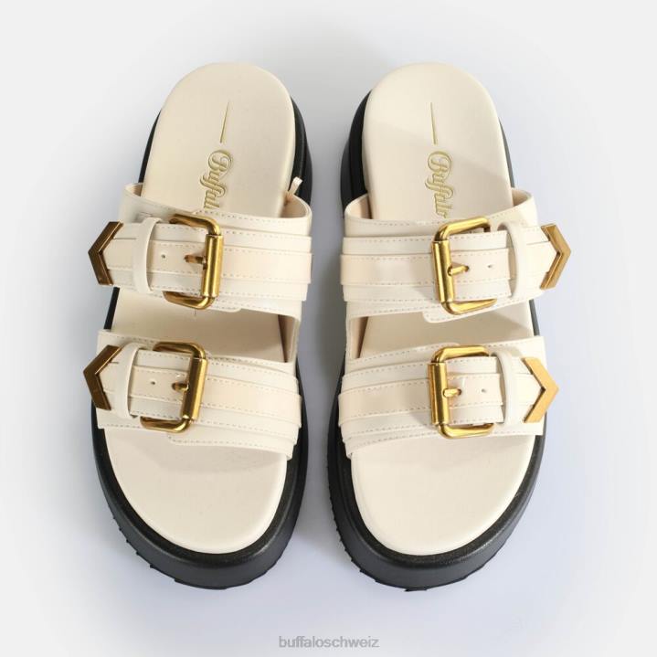 Buffalo Noa Ari Plateausandalen vegan 846Z19 Creme|Folien