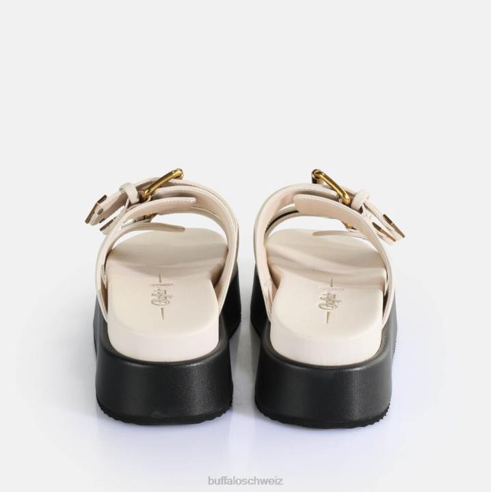 Buffalo Noa Ari Plateausandalen vegan 846Z19 Creme|Folien