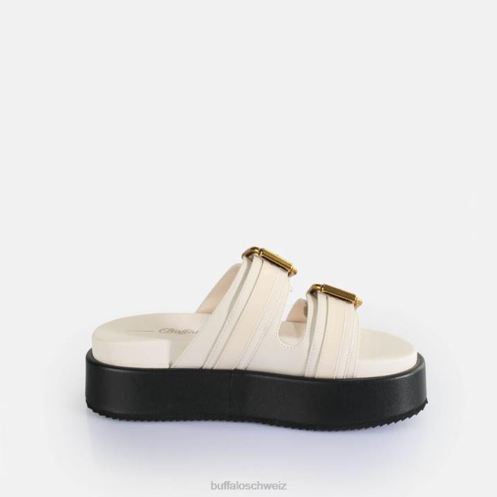 Buffalo Noa Ari Plateausandalen vegan 846Z19 Creme|Folien