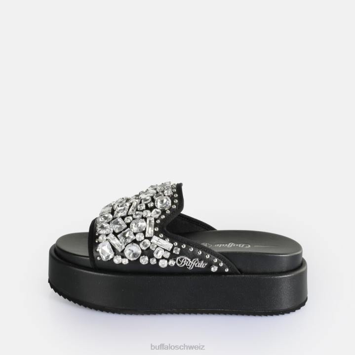 Buffalo Noa Glam Slide Plateausandalen vegan 846Z60 Schwarz|Folien