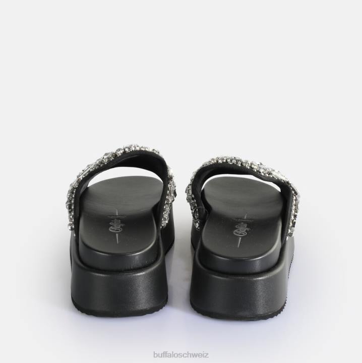 Buffalo Noa Glam Slide Plateausandalen vegan 846Z60 Schwarz|Folien