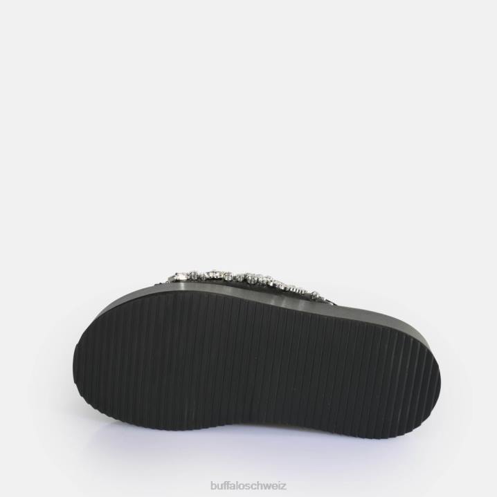 Buffalo Noa Glam Slide Plateausandalen vegan 846Z60 Schwarz|Folien