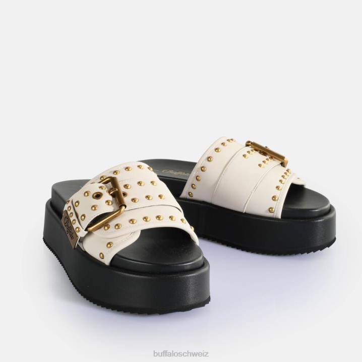 Buffalo Noa Rock Slide Plateausandalen vegan 846Z157 Creme|Folien