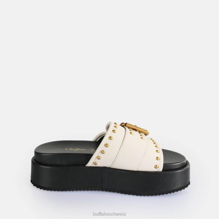 Buffalo Noa Rock Slide Plateausandalen vegan 846Z157 Creme|Folien