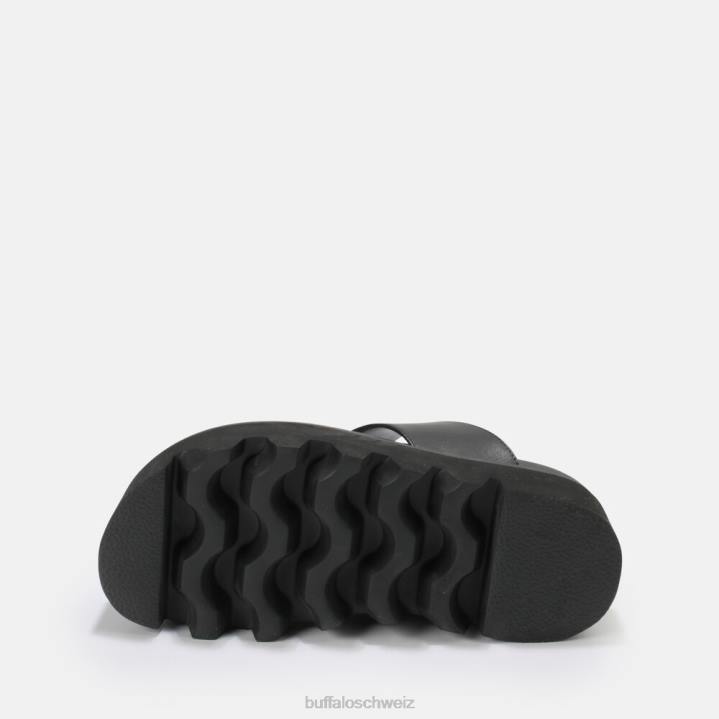 Buffalo Perry Zehensteg-Plateausandalen vegan 846Z897 Schwarz|Folien