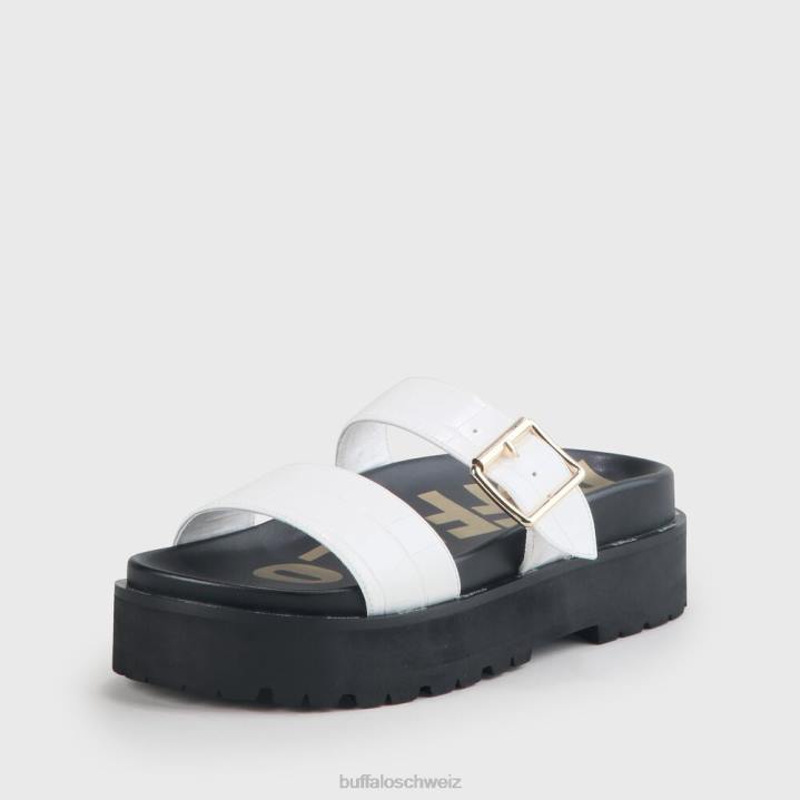 Buffalo Raya vegane Sandalen 846Z577 Weiss|Folien