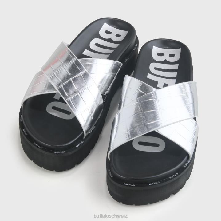 Buffalo Raya vegane Sandalen 846Z781 Silber|Folien