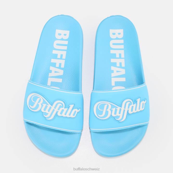 Buffalo Rees flache Sandale vegan 846Z910 Baby blau|Folien