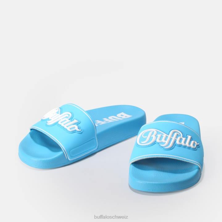 Buffalo Rees flache Sandale vegan 846Z910 Baby blau|Folien