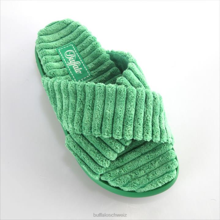 Buffalo Rey Cross-Plateau-Slide vegan 846Z648 Grün|Folien