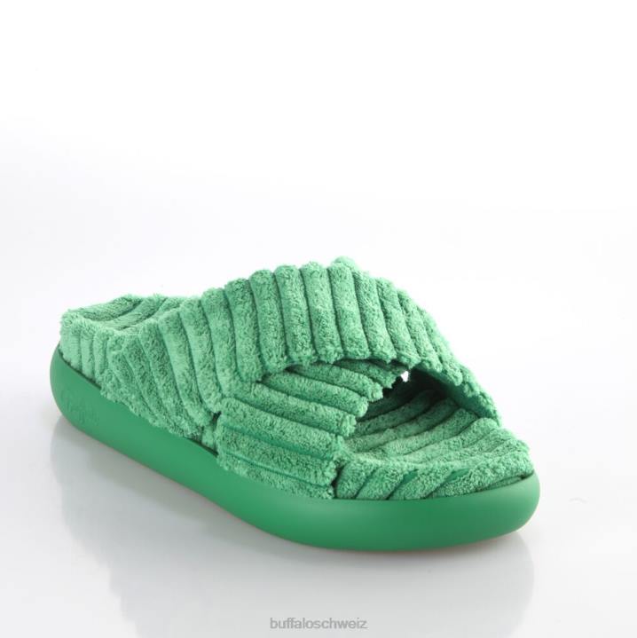 Buffalo Rey Cross-Plateau-Slide vegan 846Z648 Grün|Folien