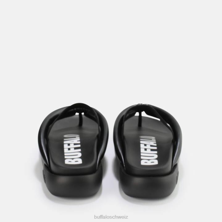 Buffalo Rey Flip-Plateau-Sandalen vegan 846Z722 Schwarz|Folien