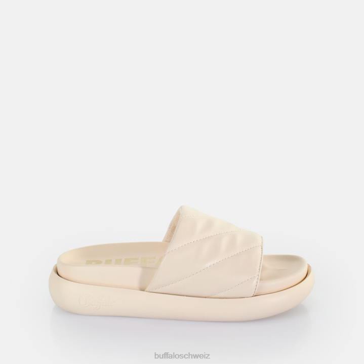 Buffalo Rey Quilt 2 Plateau-Slide vegan 846Z461 Creme|Folien