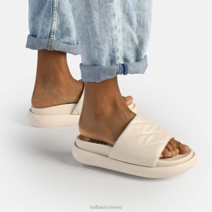 Buffalo Rey Quilt 2 Plateau-Slide vegan 846Z461 Creme|Folien