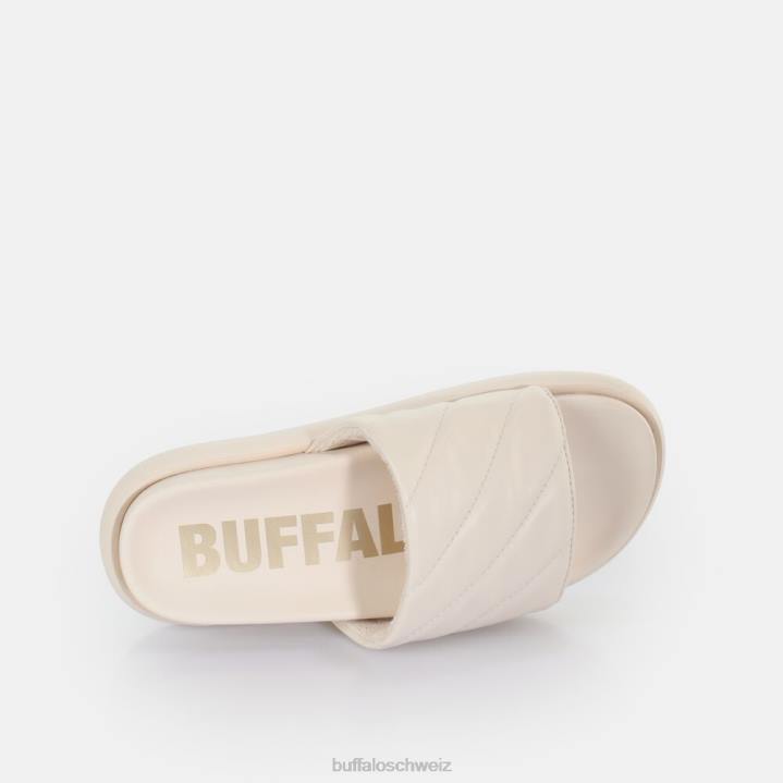 Buffalo Rey Quilt 2 Plateau-Slide vegan 846Z461 Creme|Folien