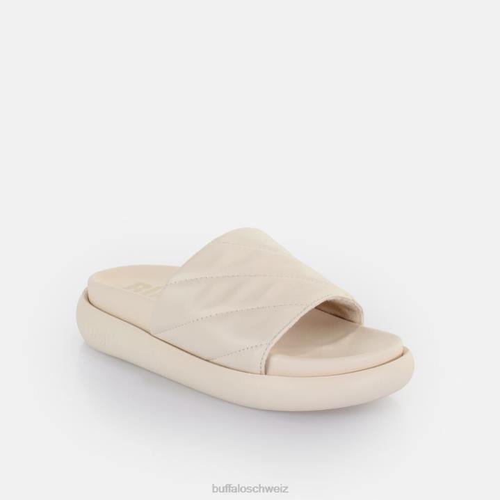 Buffalo Rey Quilt 2 Plateau-Slide vegan 846Z461 Creme|Folien