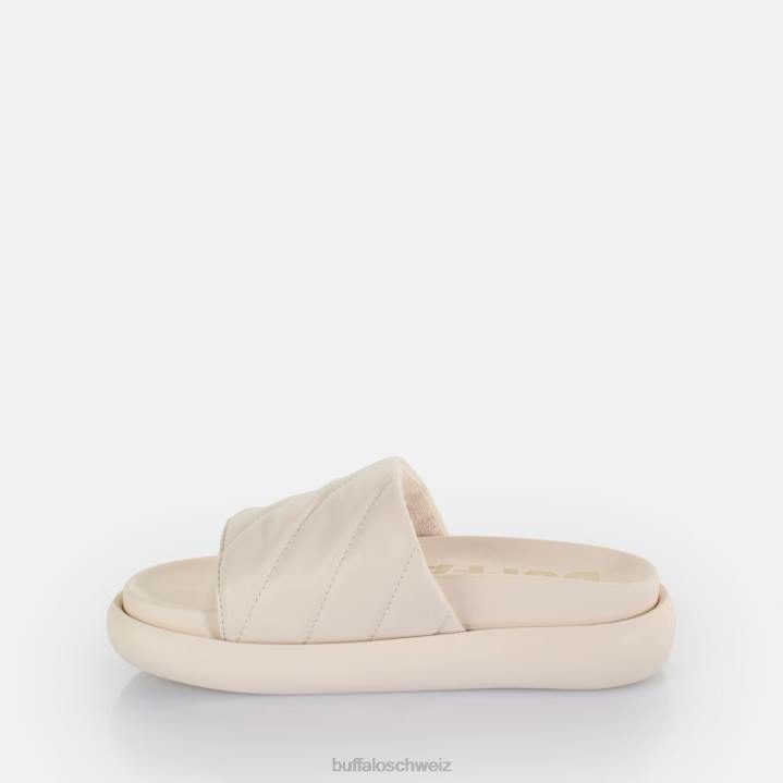 Buffalo Rey Quilt 2 Plateau-Slide vegan 846Z461 Creme|Folien