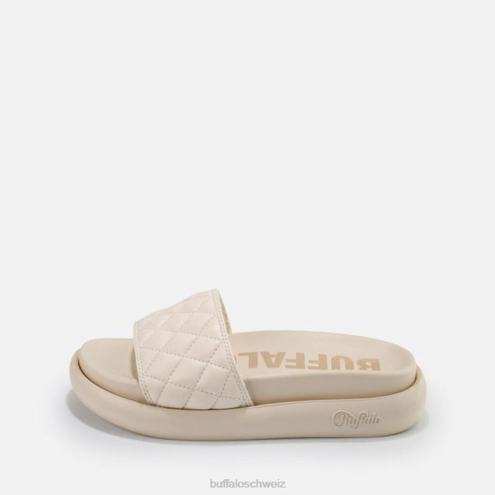 Buffalo Rey Quilt Slide vegan 846Z916 Creme|Folien