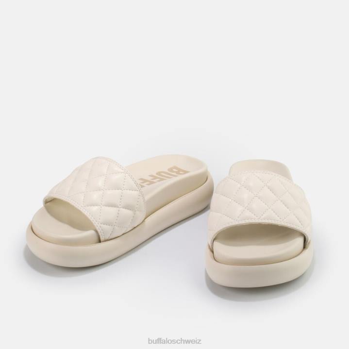 Buffalo Rey Quilt Slide vegan 846Z916 Creme|Folien
