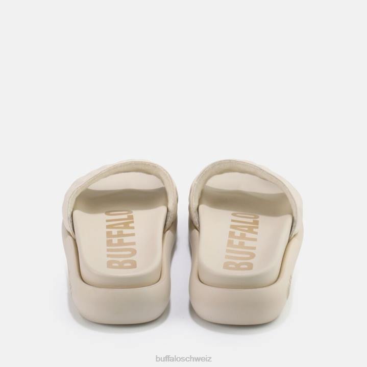 Buffalo Rey Quilt Slide vegan 846Z916 Creme|Folien