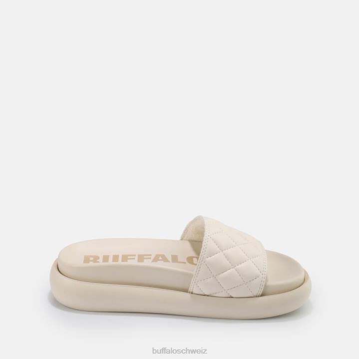 Buffalo Rey Quilt Slide vegan 846Z916 Creme|Folien