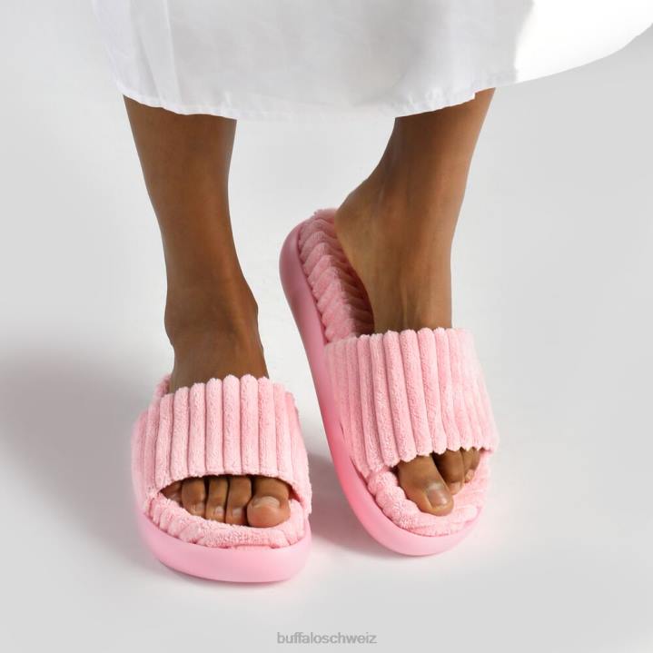 Buffalo Rey Slide Plateau-Slide vegan 846Z82 Rosa|Folien