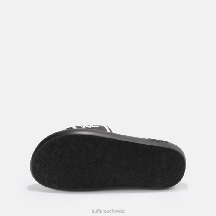 Buffalo Rey Slide vegan 846Z730 Schwarz-Weiss|Folien