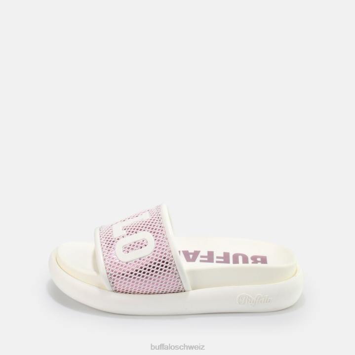 Buffalo Rey Slide vegan 846Z815 weiß/lila|Folien
