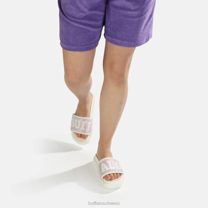 Buffalo Rey Slide vegan 846Z815 weiß/lila|Folien